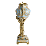 Ваза голубого цвета из фарфора с золотым растительным орнаментом и бронзовыми фигурками женщин Eden Garden porcelain and bronze варинант исполнения - 4 | Loft Concept в Новосибирске