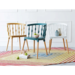 Пластиковый стул на ножках из массива бука Ferret Spiral White варинант исполнения - 9 | Loft Concept в Новосибирске