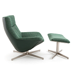 Кресло вращающееся с подставкой для ног зеленое Verdante варинант исполнения - 3 | Loft Concept в Новосибирске