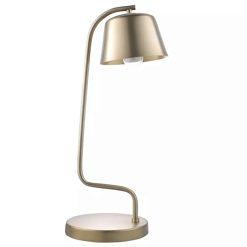 Настольная лампа золотистая на изогнутом основании Golden Lamp on Curved Base Золотой в Новосибирске | Loft Concept 