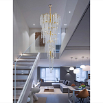 Люстра многоярусная с каркасом из металла и прозрачными подвесками FAIRYTREE Light варинант исполнения - 4 | Loft Concept в Новосибирске