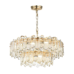 Люстра подвесная двухъярусная с хрустальными овальными подвесками Harmonica варинант исполнения - 2 | Loft Concept в Новосибирске