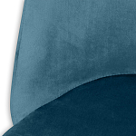 Барный стул со спинкой и металлической подставкой на 4-х деревянных ножках Синий Велюр Vendramin Chair варинант исполнения - 3 | Loft Concept в Новосибирске