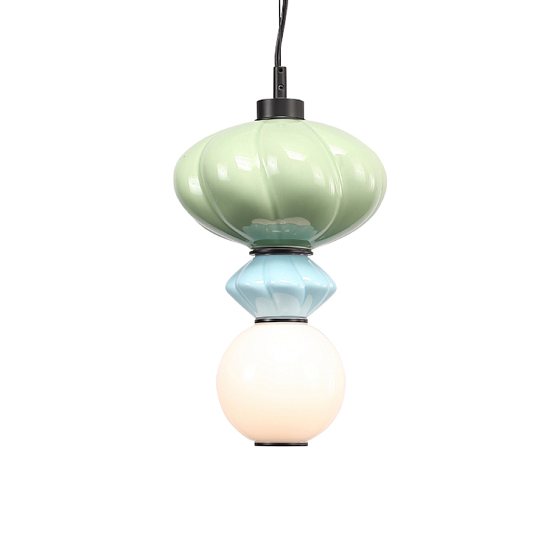 Подвесной светильник фигурный с керамическими элементами Fragrant Light Зеленый Голубой в Новосибирске | Loft Concept 