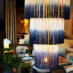 Люстра круглая трехъярусная из бахромы Indigo Gradient Braided Fringe варинант исполнения - 1 | Loft Concept в Новосибирске