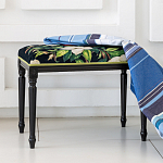 Банкетка из натурального бука черная с изображением птиц и цветов Blooming Birds2 варинант исполнения - 2 | Loft Concept в Новосибирске