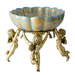 Чаша с орнаментом на бронзовых ножках в виде ангелов Eden Garden варинант исполнения - 3 | Loft Concept в Новосибирске