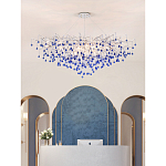 Люстра овальная с синими стеклянными подвесками в форме капель FAIRYTREE Light варинант исполнения - 3 | Loft Concept в Новосибирске