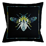 Подушка декоративная пчела сине-зеленый узор Ikat Pattern варинант исполнения - 1 | Loft Concept в Новосибирске