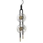 Подвесной светильник с 2-мя прозрачными стеклянными плафонами и золотистыми центральными вставками Virelia  варинант исполнения - 1 | Loft Concept в Новосибирске