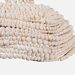 Подвесной светильник в виде купола декорированный белыми деревянными бусинами White Wooden Beads Hanging Lamp варинант исполнения - 3 | Loft Concept в Новосибирске