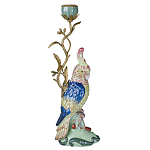 Подсвечник в образе попугая из фарфора с бронзовыми элементами Eden Garden варинант исполнения - 1 | Loft Concept в Новосибирске