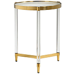 Золотой приставной столик с круглой стеклянной столешницей Weightless Table варинант исполнения - 1 | Loft Concept в Новосибирске