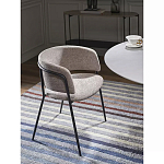 Стул полукруглый с каркасом из металла и мягким сиденьем и спинкой Soft Chenille варинант исполнения - 6 | Loft Concept в Новосибирске