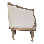 Кресло низкое с мягкой обивкой из льна на 4-х деревянных ножках Emile Armchair beige варинант исполнения - 1 | Loft Concept в Новосибирске