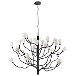Люстра подвесная черного цвета с ветвями и белыми фарфоровыми цветами Floralis варинант исполнения - 10 | Loft Concept в Новосибирске