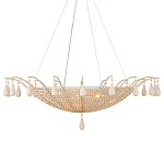 Люстра из деревянных бусин с подвесками в виде капель Wooden Beads варинант исполнения - 5 | Loft Concept в Новосибирске