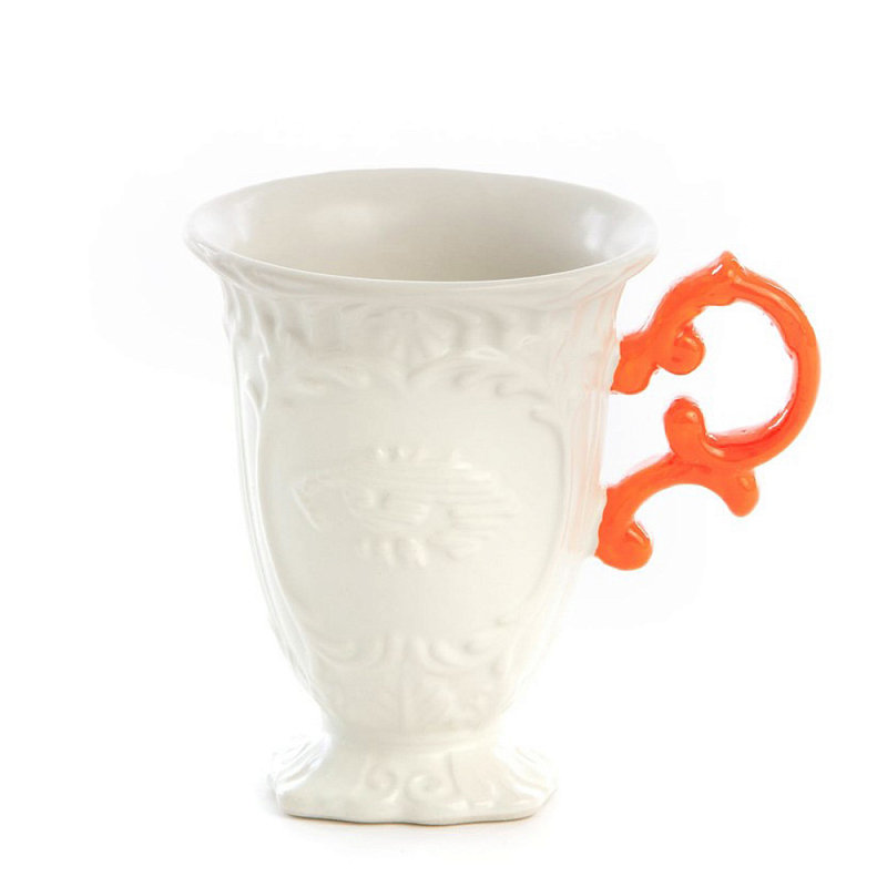 Кружка Seletti I-Mug Orange Белый Оранжевый в Новосибирске | Loft Concept 