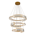 Светодиодная трехъярусная кольцевая люстра из хрусталя и стали с пультом для регулировки света Maude Crystal Light варинант исполнения - 2 | Loft Concept в Новосибирске