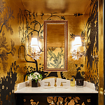 Обои ручная роспись в стиле Арт-деко Rateau Original colourway on Deep Rich Gold gilded paper варинант исполнения - 3 | Loft Concept в Новосибирске