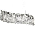 Линейная люстра изогнутой формы с хрустальными подвесками Crystal Art Chrome Linear Chandelier варинант исполнения - 1 | Loft Concept в Новосибирске