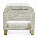 Тумбочка прикроватная с ящиком Tofino White Bone Inlay  Bedside Cabinet   варинант исполнения - 1 | Loft Concept в Новосибирске