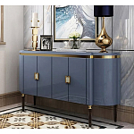 Дизайнерский комод синий глянцевый с золотыми ручками на 4-х дверцах Martin варинант исполнения - 1 | Loft Concept в Новосибирске