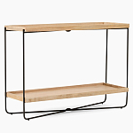 Консоль деревянной столешницей и полкой Wooden Table Top and Shelf варинант исполнения - 7 | Loft Concept в Новосибирске