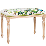 Банкетка из натурального бука золотистая с изображением птиц и цветов Blooming Bird варинант исполнения - 1 | Loft Concept в Новосибирске