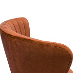 Барный стул со спинкой на 4-х деревянных ножках Оранжевый Велюр Ava Charm варинант исполнения - 2 | Loft Concept в Новосибирске