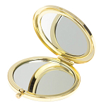 Зеркало карманное складное круглое из натурального камня Лазурит в подарочной упаковке Gold Stone Mirrors варинант исполнения - 3 | Loft Concept в Новосибирске