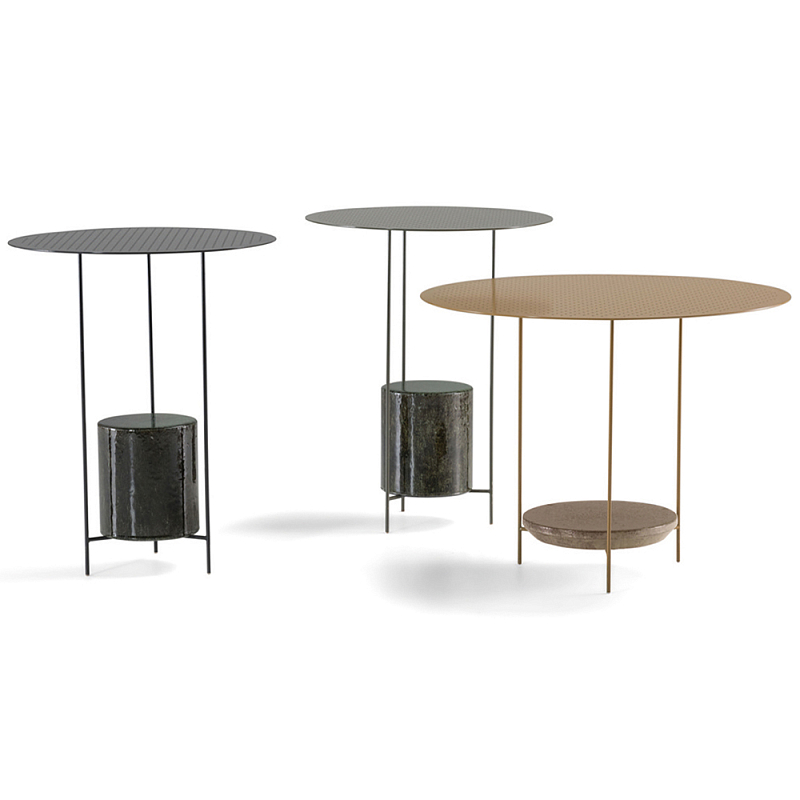 Дизайнерский круглый кофейный стол из металла с мраморным декором PANNA COTTA Coffee Table Черный Золотой Дизайнерский круглый кофейный стол из металла с мраморным декором PANNA COTTA Coffee Table Черный Золотой в Новосибирске | Loft Concept