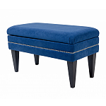 Мягкая банкетка на черных ножках с зоной для хранения Casket Blue варинант исполнения - 2 | Loft Concept в Новосибирске