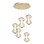 Люстра светодиодная с стеклянными волнообразными плафонами Amphora of Light варинант исполнения - 1 | Loft Concept в Новосибирске