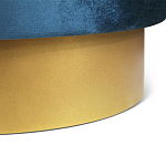 Пуф синий велюр на золотом металлическом основании Golden Belt варинант исполнения - 3 | Loft Concept в Новосибирске