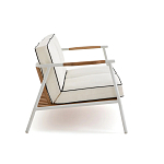 Садовый 2-х местный диван с подлокотниками из тика White варинант исполнения - 3 | Loft Concept в Новосибирске