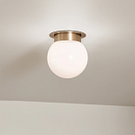 Потолочный светильник с белым матовым шарообразным плафоном Kichler варинант исполнения - 7 | Loft Concept в Новосибирске