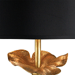 Настольная лампа с цветком на основании и черным абажуром Fluttering Leaf варинант исполнения - 1 | Loft Concept в Новосибирске