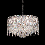 Люстра круглая с хрустальными подвесками на серебряном каркасе Roul Crystal Light варинант исполнения - 2 | Loft Concept в Новосибирске