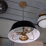 Подвесной светильник с конусовидным металлическим абажуром черного цвета Kichler варинант исполнения - 9 | Loft Concept в Новосибирске