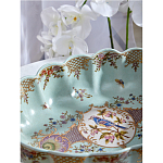 Чаша из голубого фарфора на бронзовых ножках с рисунком цветов и фигурками стрекоз Blue Garden варинант исполнения - 7 | Loft Concept в Новосибирске