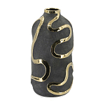 Ваза с золотыми акцентными полосами на черном матовом фоне Accent Tape варинант исполнения - 3 | Loft Concept в Новосибирске