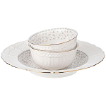 Обеденный сервиз белого цвета из фарфора на 6 персон 23 предмета Floral Charm варинант исполнения - 6 | Loft Concept в Новосибирске