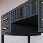 Большой Рабочий стол Primo с 5 выдвижными ящиками Черный дуб варинант исполнения - 5 | Loft Concept в Новосибирске