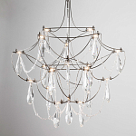 Люстра с каркасом из тонких металлических нитей и хрустальными подвесками Crystal Metal Threads Chandelier 40 варинант исполнения - 3 | Loft Concept в Новосибирске
