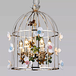 Люстра в виде клетки с цветами Flower Cell варинант исполнения - 1 | Loft Concept в Новосибирске
