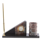 Настольный письменный набор из яшмы с часами Manager Organizer варинант исполнения - 1 | Loft Concept в Новосибирске