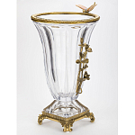 Ваза из прозрачного стекла с бронзовой вставкой в виде цветущей ветви Eden Garden porcelain and bronze варинант исполнения - 2 | Loft Concept в Новосибирске