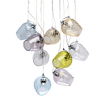 Люстра каскадная с 9-ю разноцветными стеклянными плафонами Kaleido варинант исполнения - 1 | Loft Concept в Новосибирске