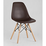 Пластиковый стул на ножках из массива бука Eames Brown варинант исполнения - 1 | Loft Concept в Новосибирске